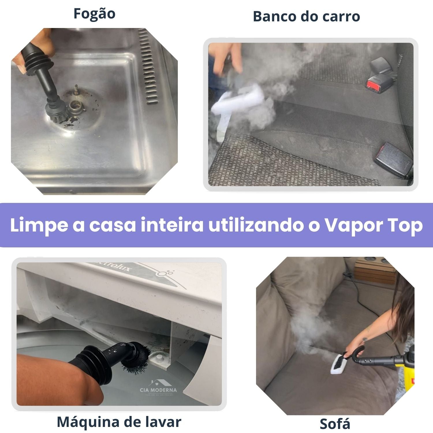Limpador à Vapor + 9 acessórios + Frete Grátis na sua 1ª compra