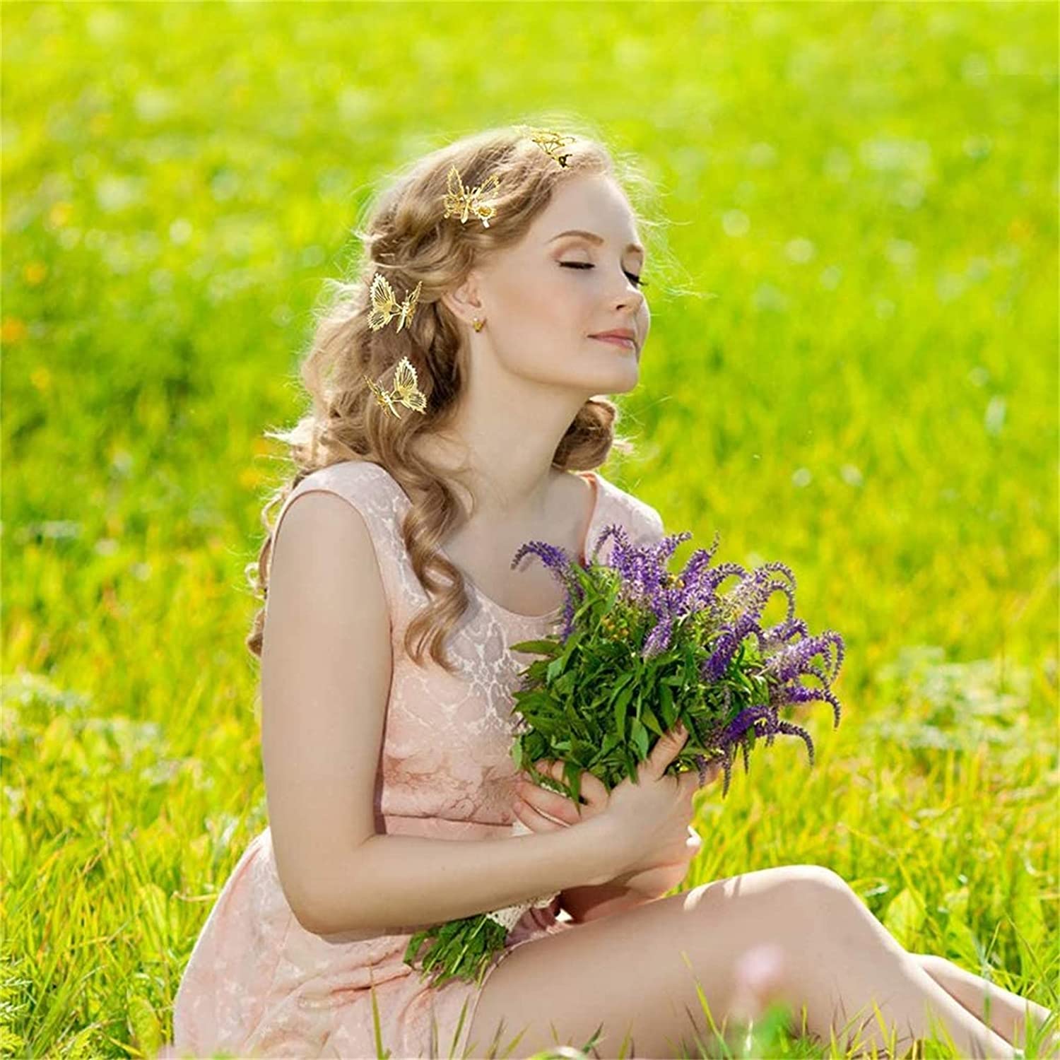 Borboletas no Cabelo! Presilha de Cabelo de Borboleta Batendo đ