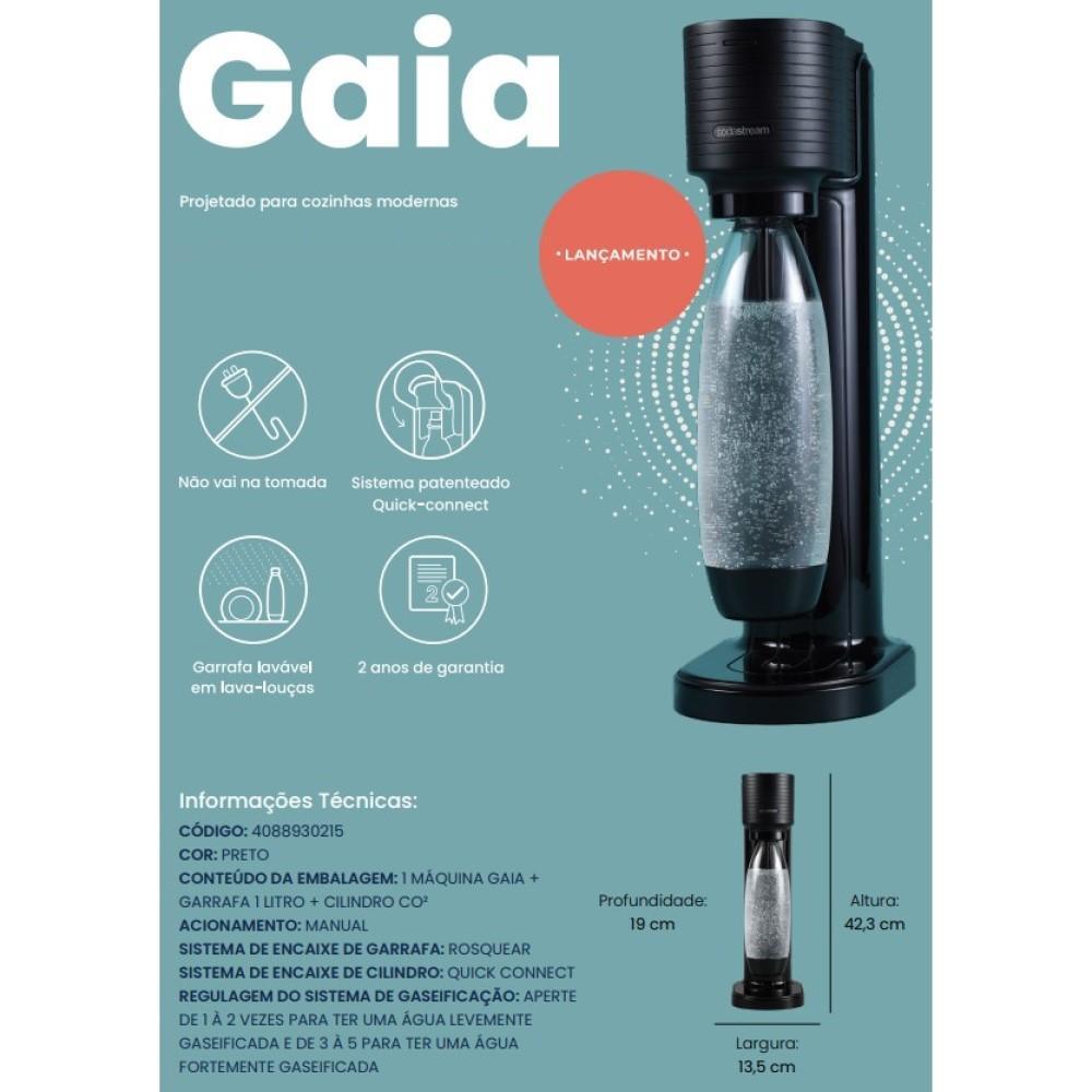 Máquina Para Gaseificar Água Sodastream [Mega Promo - Kit Completo: Máquina + 2 Garrafas  de 1L + 5 Cilindros de Gás]