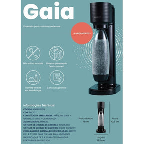 Máquina Para Gaseificar Água Sodastream [Mega Promo - Kit Completo: Máquina + 2 Garrafas  de 1L + 5 Cilindros de Gás]
