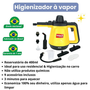 Limpador à Vapor + 9 acessórios + Frete Grátis na sua 1ª compra