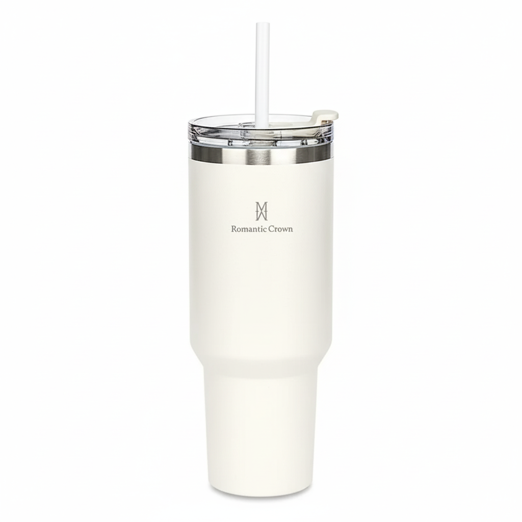 Copo Térmico Inox Portátil 1200ml/1.2L Garrafa Térmica Inoxidável com Tampa e Canudo