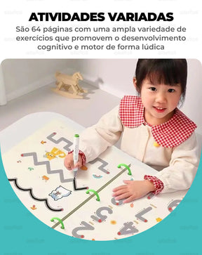 Livro de Desenvolvimento Infantil Gênios® + 8 Canetinhas e Apagador de Brinde