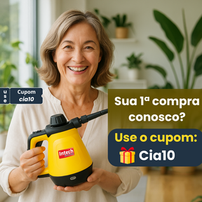 Limpador à Vapor + 9 acessórios + Frete Grátis na sua 1ª compra