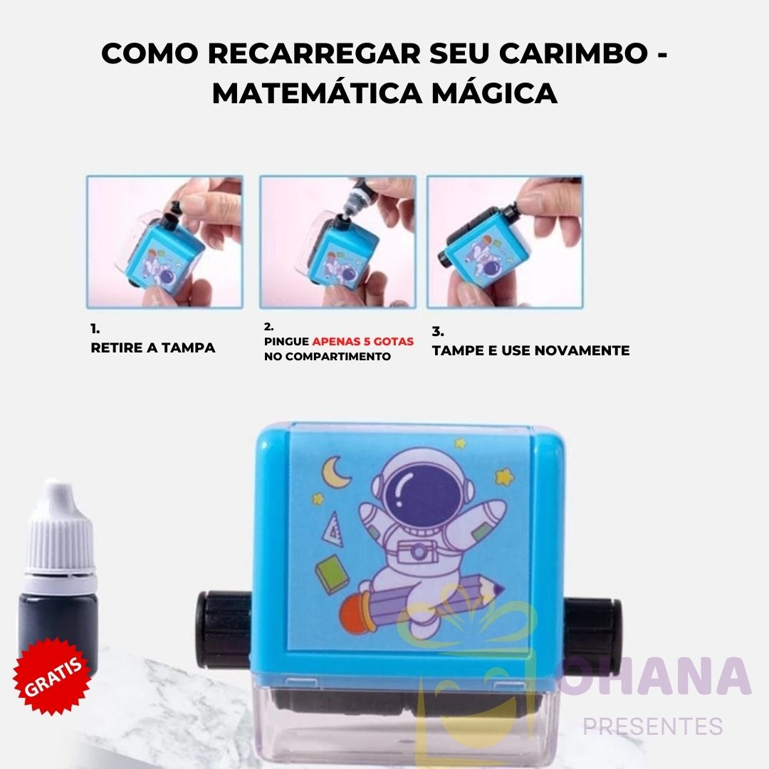 Carimbo Infantil - Matemática Mágica + SUPER BRINDE